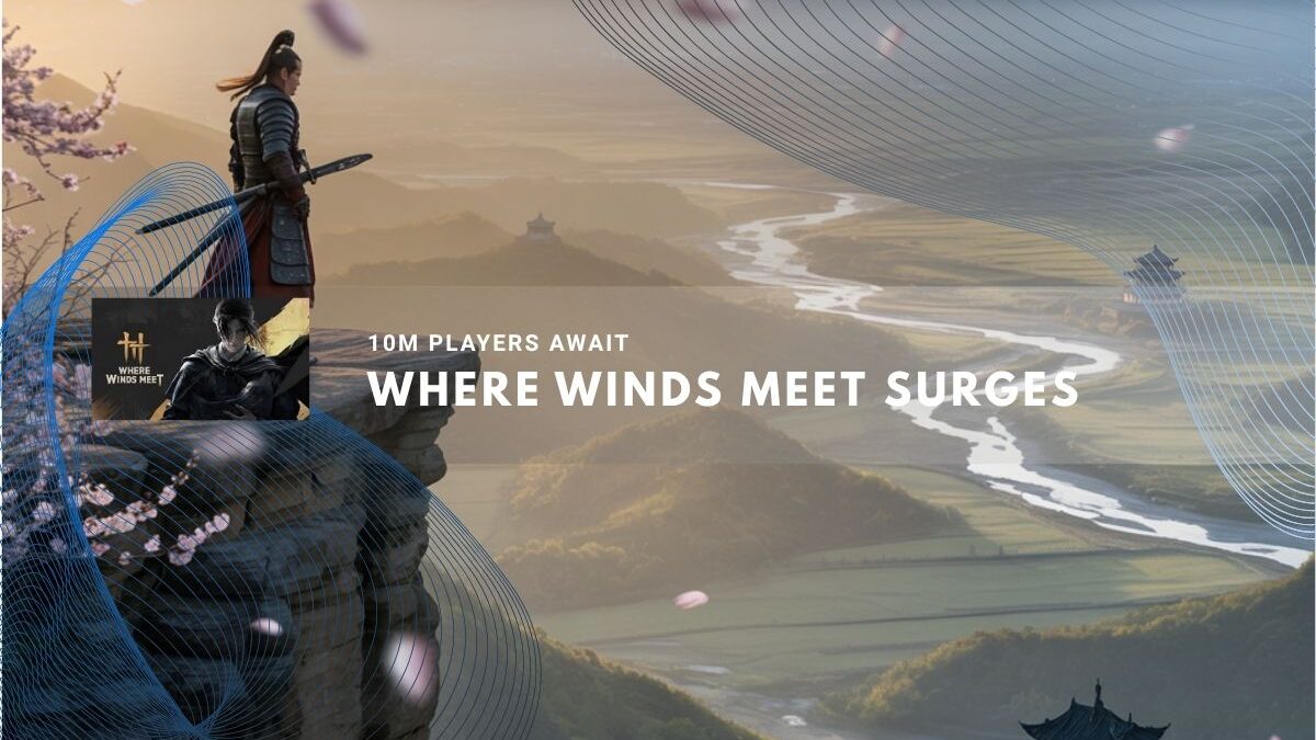 Warrior in armor stands on a cliff overlooking a river valley