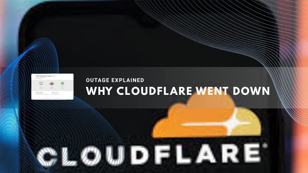 Smartphone screen showing the Cloudflare logo with blurred colors
